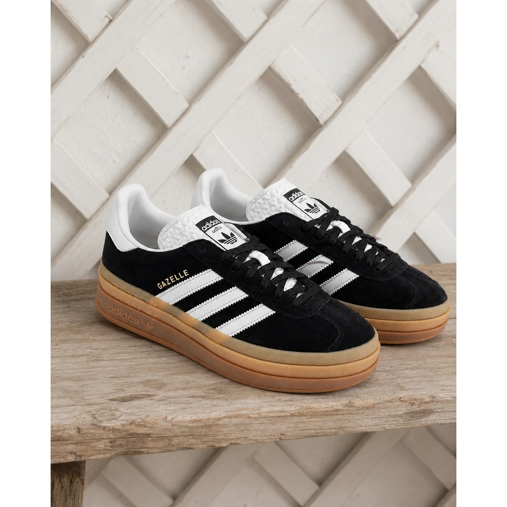 adidas Women's Gazelle Bold, Blk & Wht w/3 layer Gum Sole, Sz 9.5, Brand New